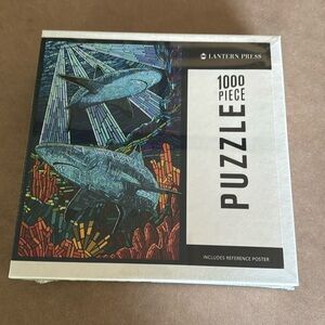 Lantern Press Mosaic Shark 1000 pc Puzzle